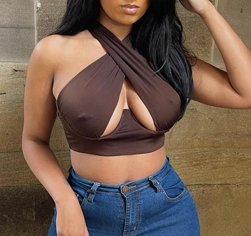 CHOCOLAT' HALTER NECK TOP